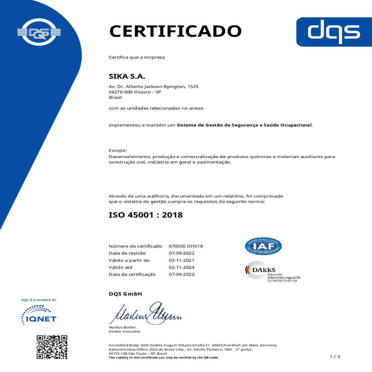 CERTIFICADO - ISO - 45001 - 2018 - Português
